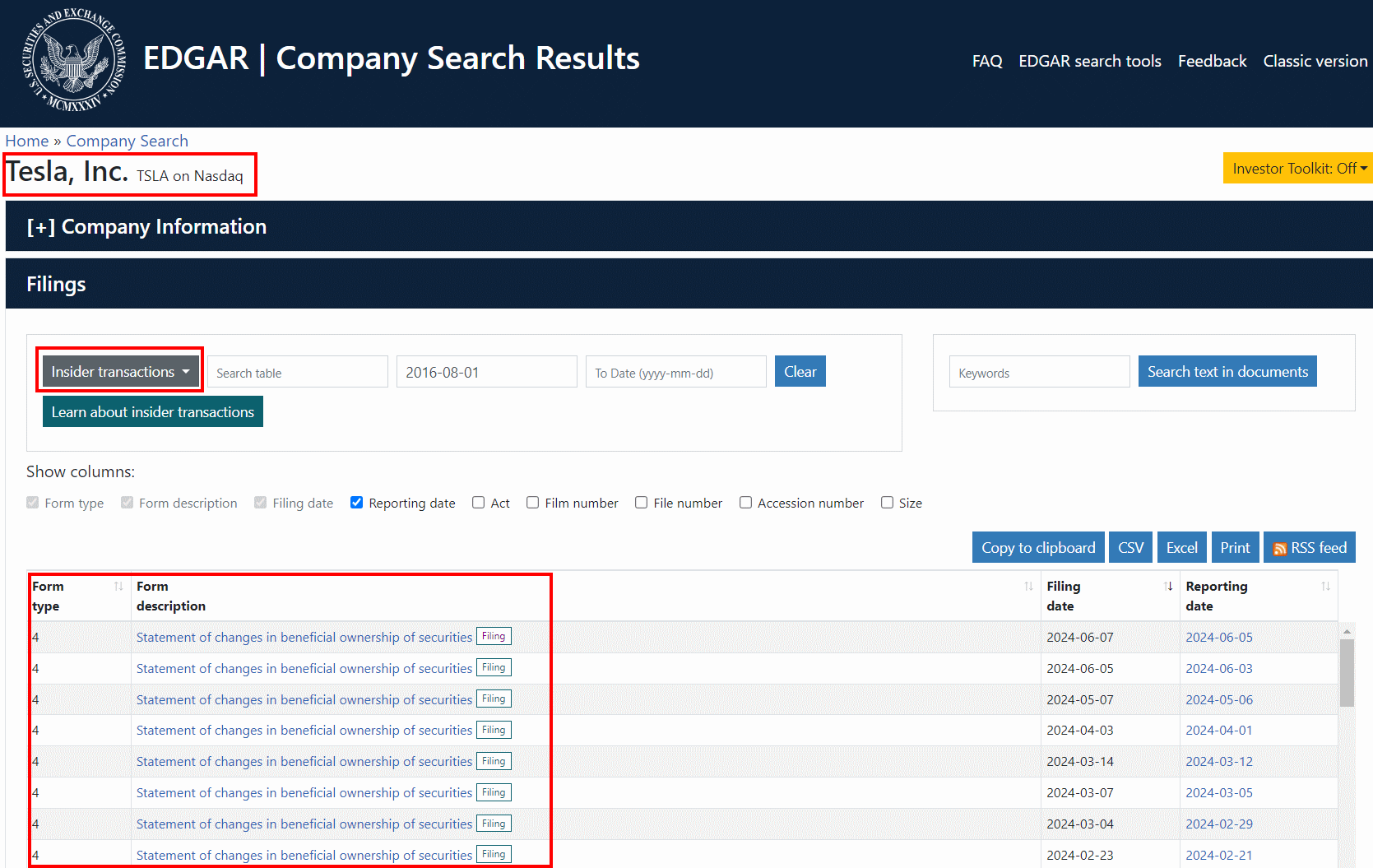 How to Use the SEC's Edgar Database for Insider Trades: Select Your Ticker, Then Choose Insider Trades.